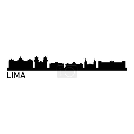 Téléchargez les illustrations : Lima illustration vectorielle de paysage urbain - en licence libre de droit