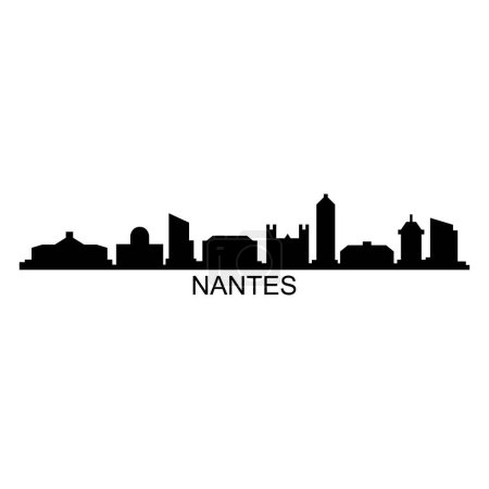 Téléchargez les illustrations : Nantes illustration vectorielle du paysage urbain - en licence libre de droit