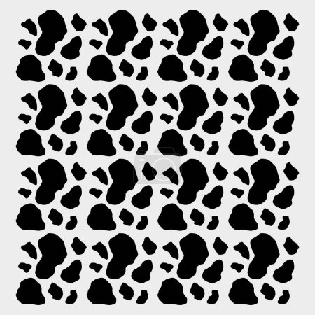 Illustration for Seamless black and white pattern with leopard print - Royalty Free Image