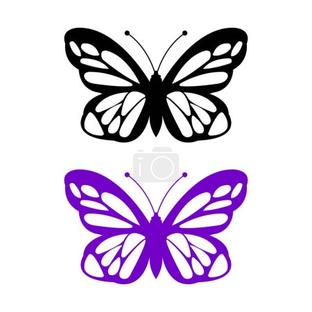 Téléchargez les illustrations : Butterflis isolé sur fond blanc - en licence libre de droit