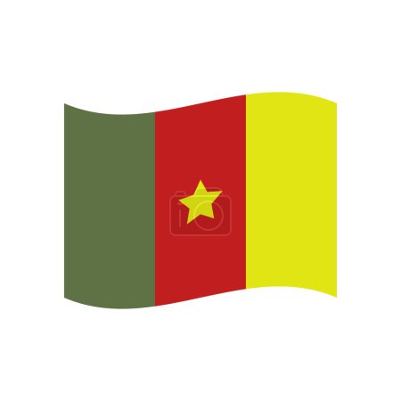 Ilustración de Bandera de Camerún, colores oficiales. Ilustración vectorial. - Imagen libre de derechos