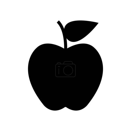 Téléchargez les illustrations : Icône pomme sur fond blanc - en licence libre de droit