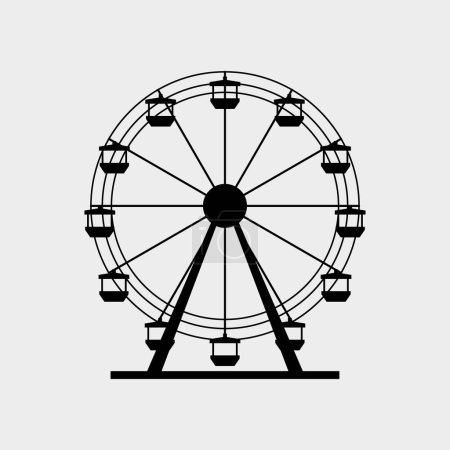 Illustration for Ferris wheel icon, simple black style - Royalty Free Image