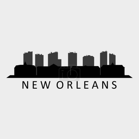 Téléchargez les illustrations : Nouvelle-Orléans USA illustration vectorielle de la ville - en licence libre de droit