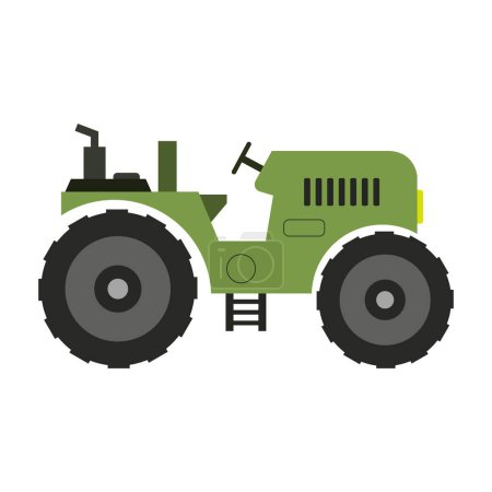 Téléchargez les illustrations : Tracteur agricole icône vectorielle. design de style plat isolé sur fond blanc. illustration tracteur. - en licence libre de droit