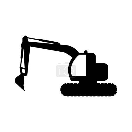 Téléchargez les illustrations : Construction excavatrice icône vecteur illustration conception - en licence libre de droit