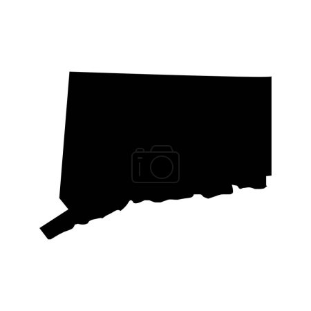 Téléchargez les illustrations : Carte du Connecticut, design simple - en licence libre de droit