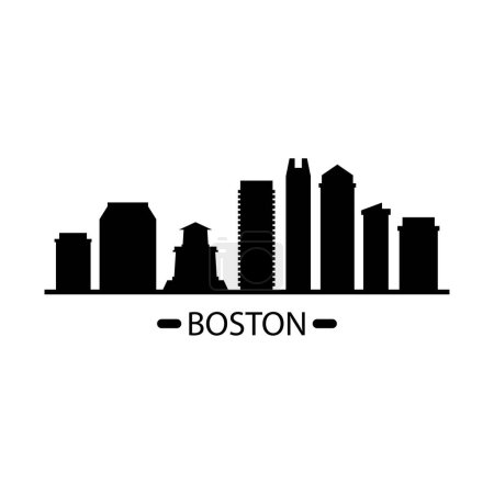 Téléchargez les illustrations : Boston USA illustration vectorielle de ville - en licence libre de droit