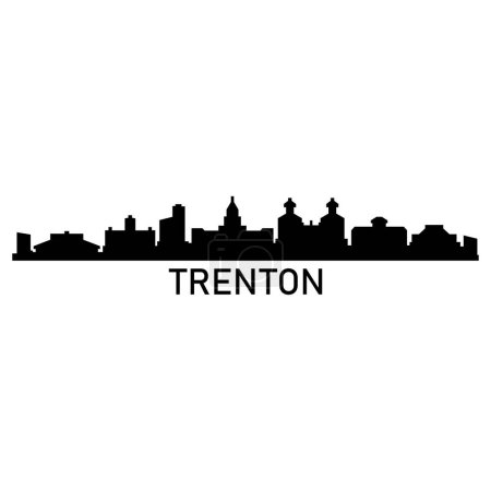 Trenton Skyline Silhouette Design City Vector Art Famous Buildings Stamp 
