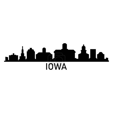 Téléchargez les illustrations : Iowa état silhouette vecteur - en licence libre de droit