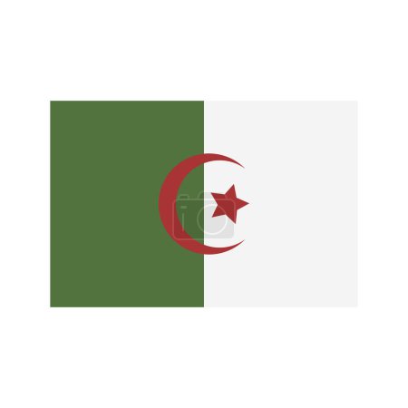 Téléchargez les illustrations : Drapeau Algérie, illustration vectorielle sur fond blanc - en licence libre de droit