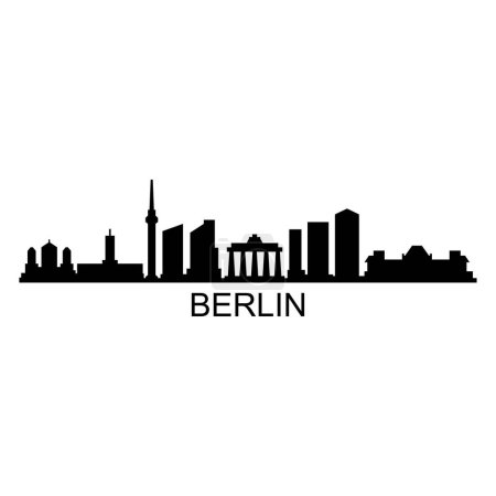 Ilustración de Berlín Skyline Silhouette Design Ciudad Vector Arte Edificios famosos Sello - Imagen libre de derechos