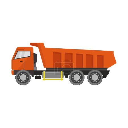Illustration for Isolated orange truck on a white background - Royalty Free Image