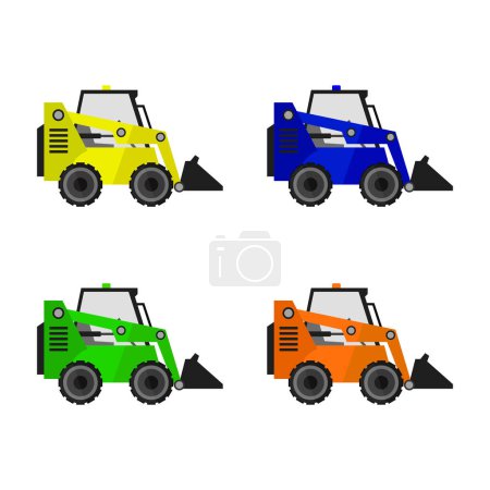 Téléchargez les illustrations : Icône tracteur sur fond blanc - en licence libre de droit