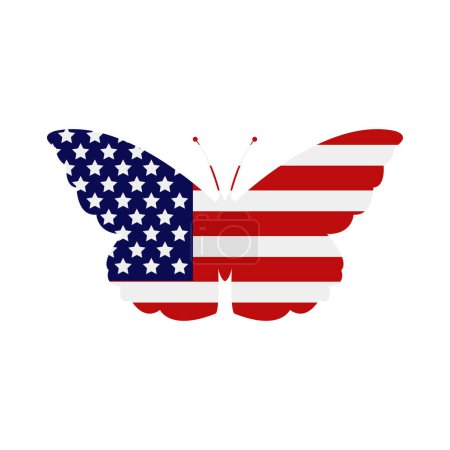 Illustration for Usa butterfly shaped icon vector illustration design - Royalty Free Image
