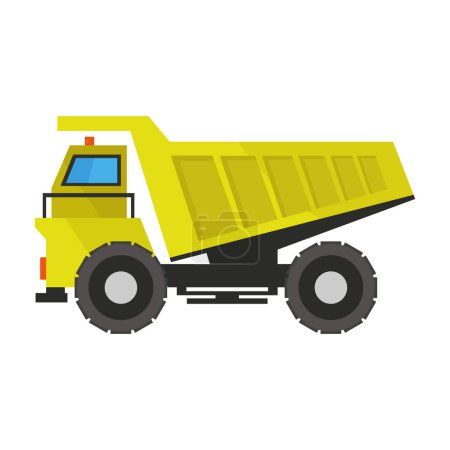 Téléchargez les illustrations : Icône de camion de construction, style dessin animé - en licence libre de droit