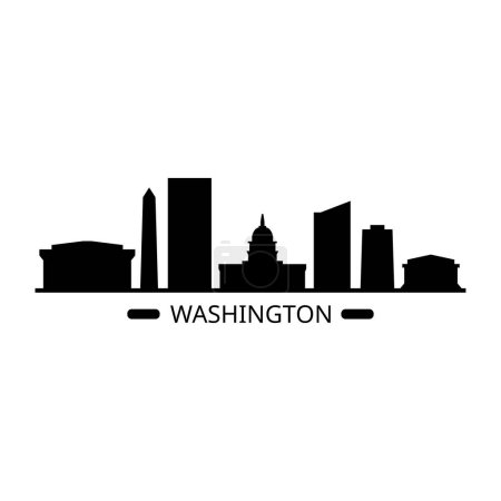 Téléchargez les illustrations : Washington USA illustration vectorielle de la ville - en licence libre de droit