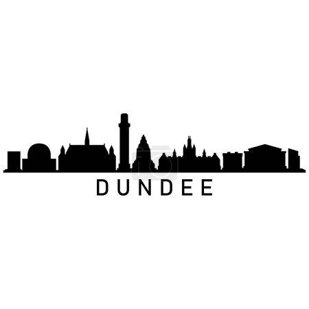 Dundee Skyline Silueta Diseño Ciudad Vector Arte Edificios famosos Sello 