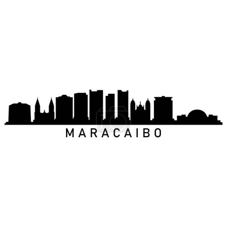 Maracaibo Skyline Silueta Diseño Ciudad Vector Arte Edificios famosos Sello 
