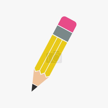 Illustration for Pencil icon, flat design - Royalty Free Image