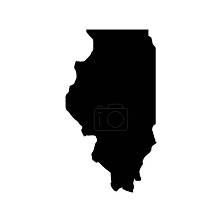 Illustration for Map of Illinois, simple design - Royalty Free Image