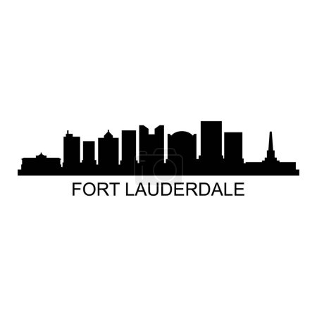 Téléchargez les illustrations : Fort Lauderdale USA illustration vectorielle de la ville - en licence libre de droit