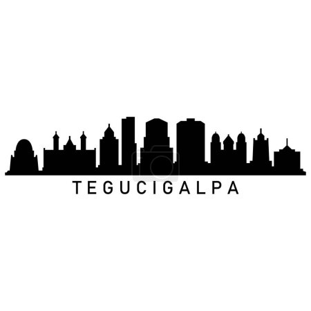 Tegucigalpa Skyline Silhouette Design City Vector Art Famous Buildings Stamp 