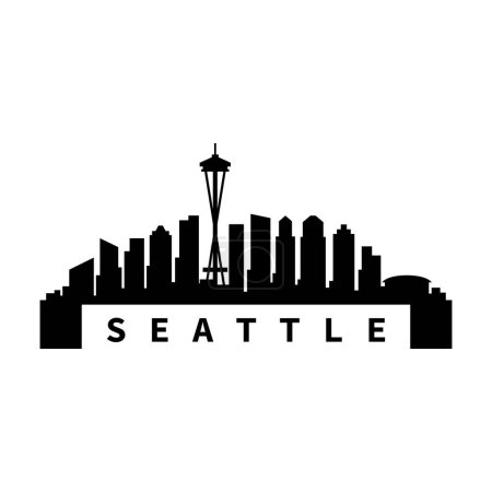 Ilustración de Seattle USA ilustración vectorial de ciudad - Imagen libre de derechos