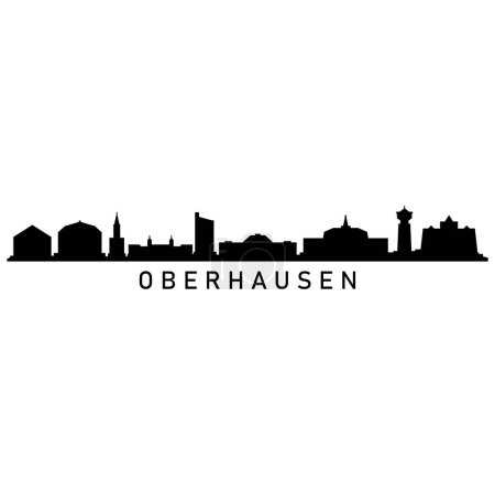 Oberhausener Skyline Silhouette Design City Vector Art Berühmte Gebäude Briefmarke 