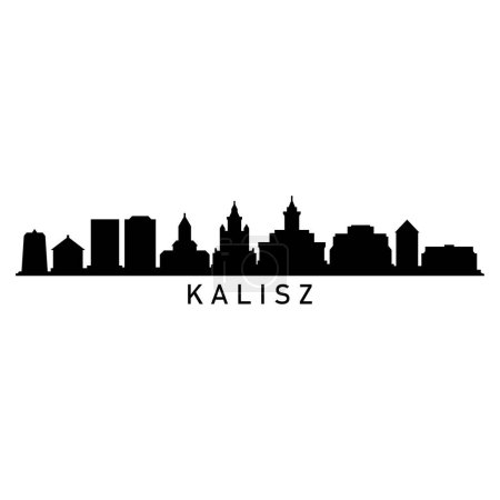 Téléchargez les illustrations : Kalisz Skyline Silhouette Design City Vector Art Célèbre Bâtiments Timbre - en licence libre de droit
