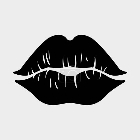 Illustration for Lips with black lines. vector illustration - Royalty Free Image
