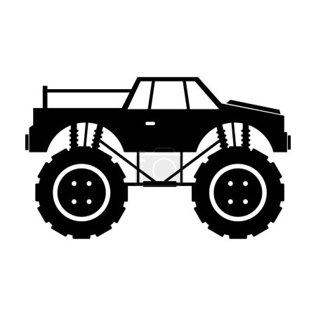 Illustration for Black and white silhouette of a car - Royalty Free Image
