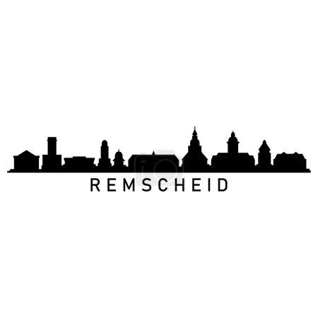 Remscheid Skyline Silhouette Design City Vector Art Berühmte Gebäude Briefmarke 