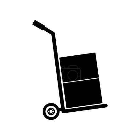 Illustration for Vector illustration, Moving Cart Dolly Box Cargo - Royalty Free Image