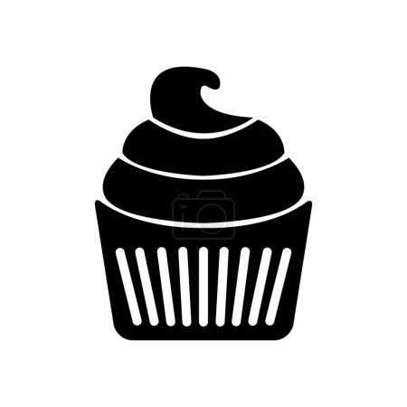 Ilustración de Cupcake vector glifo plano icono - Imagen libre de derechos