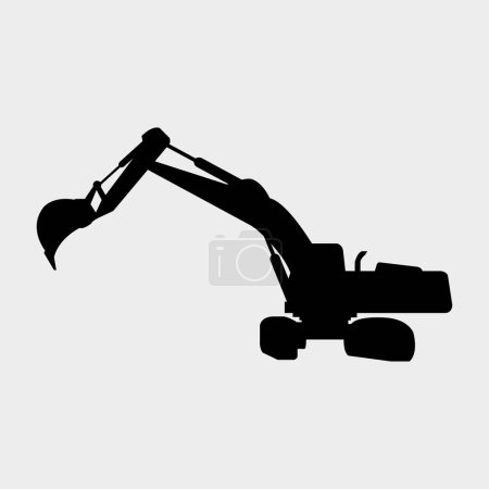 Illustration for Silhouette of a construction excavator - Royalty Free Image