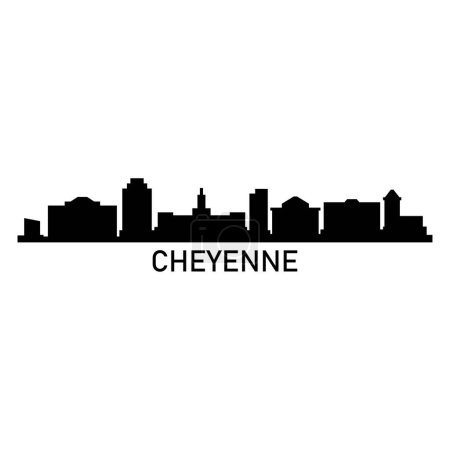 Illustration for Silhouette of the city of Cheyenne - Royalty Free Image