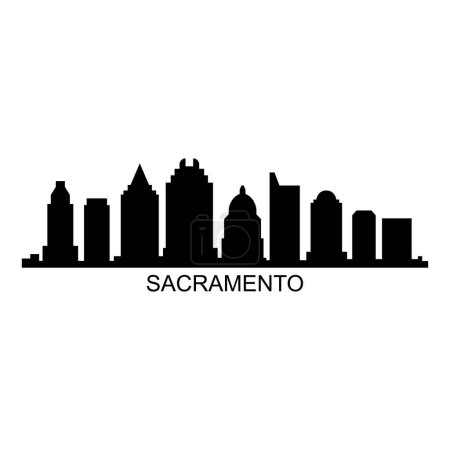 Téléchargez les illustrations : Sacramento USA illustration vectorielle de ville - en licence libre de droit