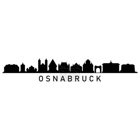Téléchargez les illustrations : Osnabruck Skyline Silhouette Design City Vector Art Célèbre Bâtiments Timbre - en licence libre de droit