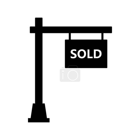 Illustration for Sold hanging sign icon. vector illustration of sold hanging sign. isolated vector icon - Royalty Free Image