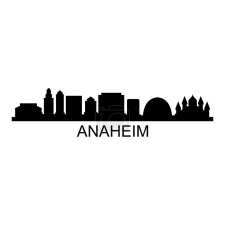 Ilustración de Anaheim Skyline Silueta Diseño Ciudad Vector Arte Edificios famosos Sello - Imagen libre de derechos