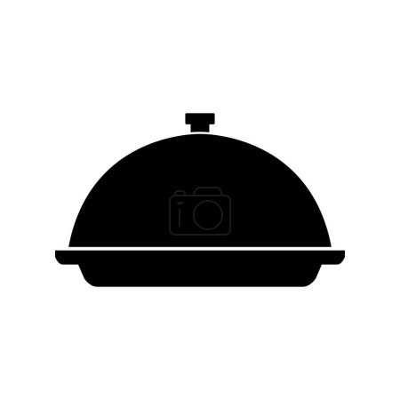 Téléchargez les illustrations : Restaurant plateau de nourriture style silhouette - en licence libre de droit