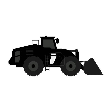 Ilustración de Silueta de camión negro aislado sobre fondo blanco - Imagen libre de derechos
