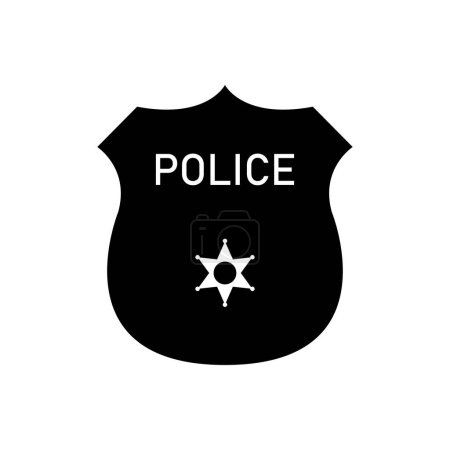 Téléchargez les illustrations : Icône de badge de police, style simple - en licence libre de droit