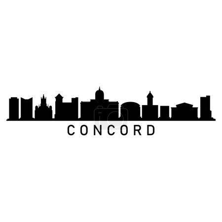 Téléchargez les illustrations : Concord Skyline Silhouette Design Ville vectoriel Art Bâtiments célèbres Timbre - en licence libre de droit