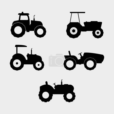 Ilustración de Conjunto de maquinaria agrícola - Imagen libre de derechos