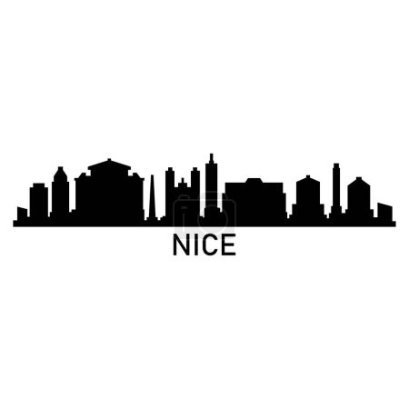 Illustration for Nice Skyline Silhouette Design City Vector Art Famous Buildings Stamp - Royalty Free Image