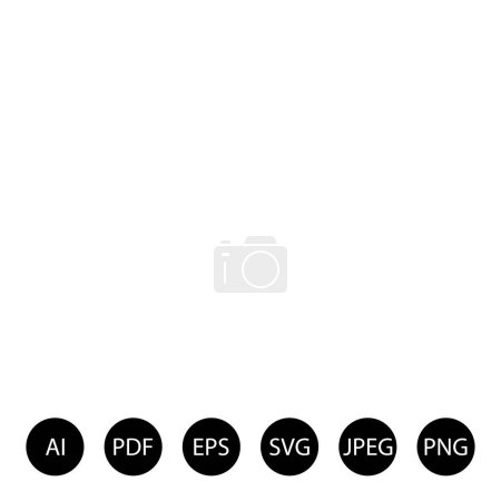 Illustration for Set of simple web icons, AI, PDF, EPS, SVG, JPEG, PNG - Royalty Free Image
