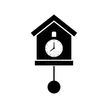 Téléchargez les illustrations : Illustration vectorielle horloge coucou sur fond blanc - en licence libre de droit