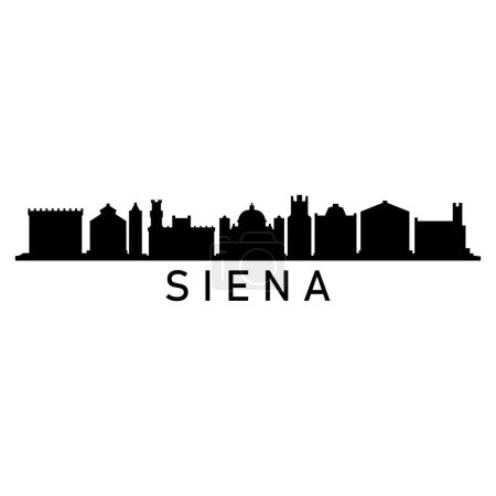 Ilustración de Siena Skyline Silueta Diseño Ciudad Vector Arte Edificios famosos Sello - Imagen libre de derechos